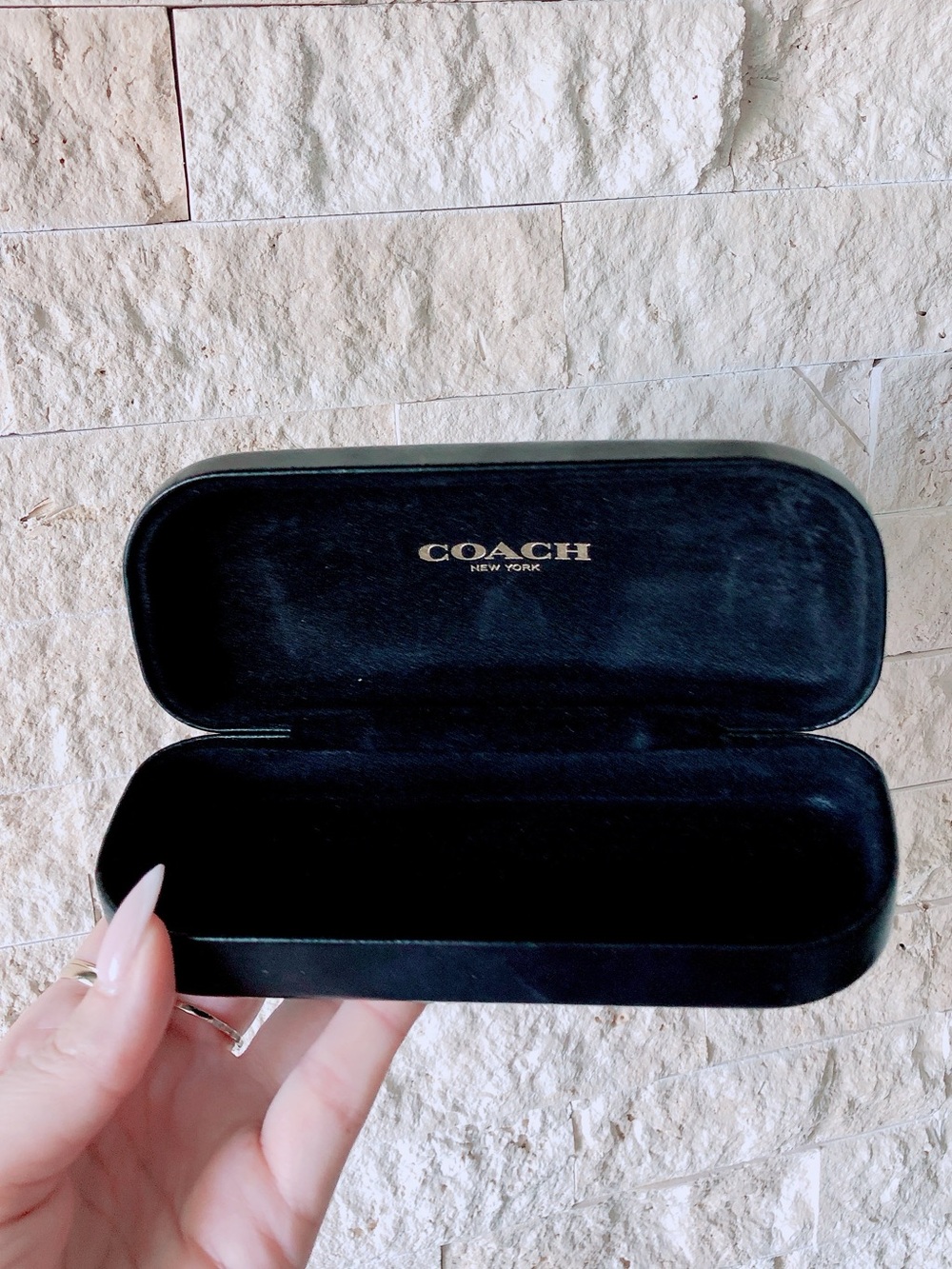 COACH Black leather Eyeglass Sunglass case
